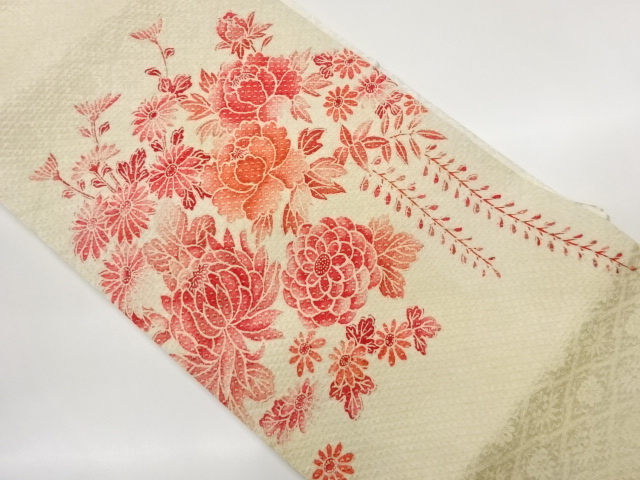 JAPANESE NAGOYA OBI / SHIBORI / ABSTRACT RHOMBUS